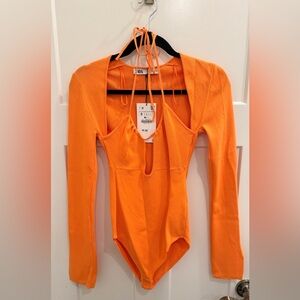 Zara Vibrant Orange Bodysuit